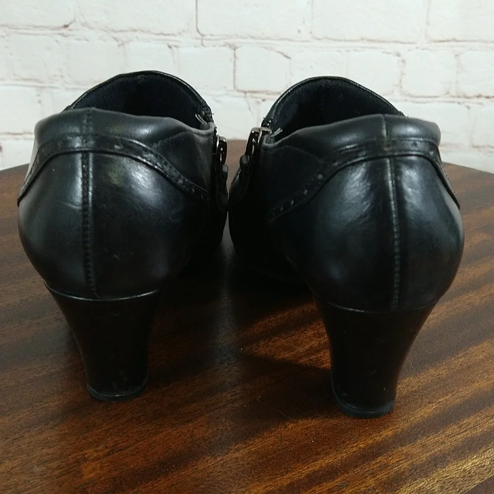 Clarks Black Leather Ankle Boots